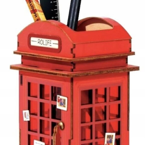 DIY Desk Organizer- London Phone Booth Pen Holder - Picture 3 of 5